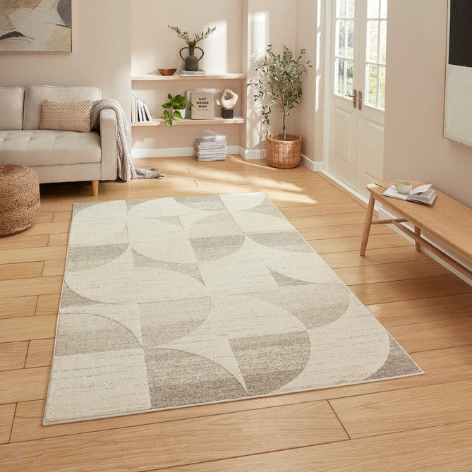 Elio 66747 Modern Abstract Distressed Soft-Touch High-Density Hi-Low Textured Pile Polypropylene/Polyester Mix Beige Rug-Think Rugs-Rug Love - The Most Loved Rug Store