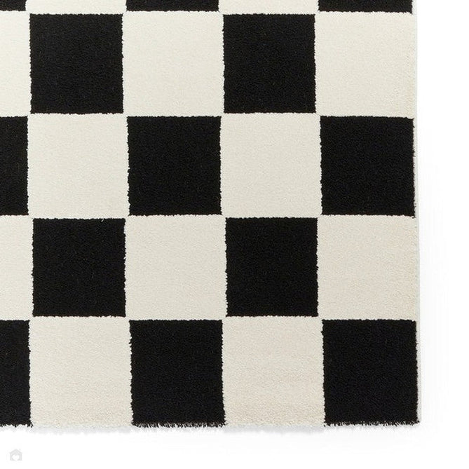 Elio 69924 Modern Geometric Checkerboard Carved Soft-Touch High-Density Hi-Low Textured Pile Polypropylene/Polyester Mix Black/White Rug-Think Rugs-Rug Love - The Most Loved Rug Store