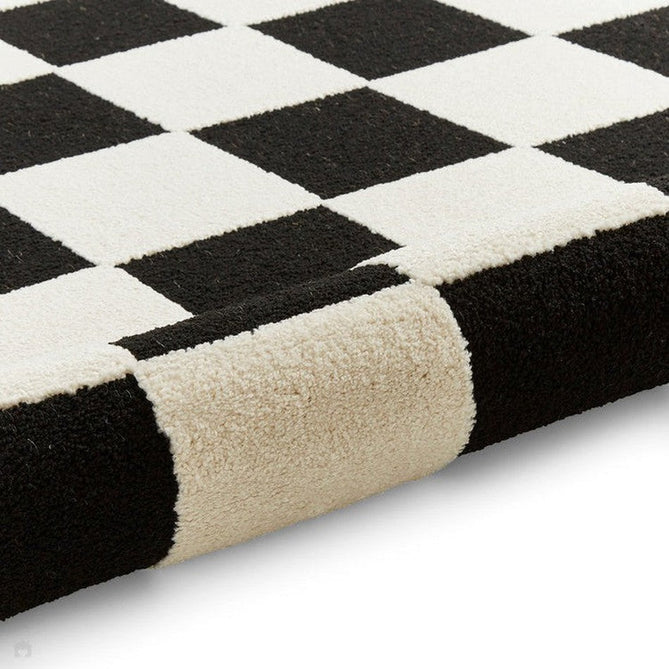 Elio 69924 Modern Geometric Checkerboard Carved Soft-Touch High-Density Hi-Low Textured Pile Polypropylene/Polyester Mix Black/White Rug-Think Rugs-Rug Love - The Most Loved Rug Store