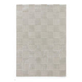 Elio 69924 Modern Geometric Checkerboard Carved Soft-Touch High-Density Hi-Low Textured Pile Polypropylene/Polyester Mix Silver Rug