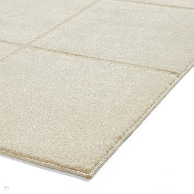 Elio 70100 Modern Geometric Carved Soft-Touch High-Density Hi-Low Textured Pile Polypropylene/Polyester Mix Cream Rug-Think Rugs-Rug Love - The Most Loved Rug Store