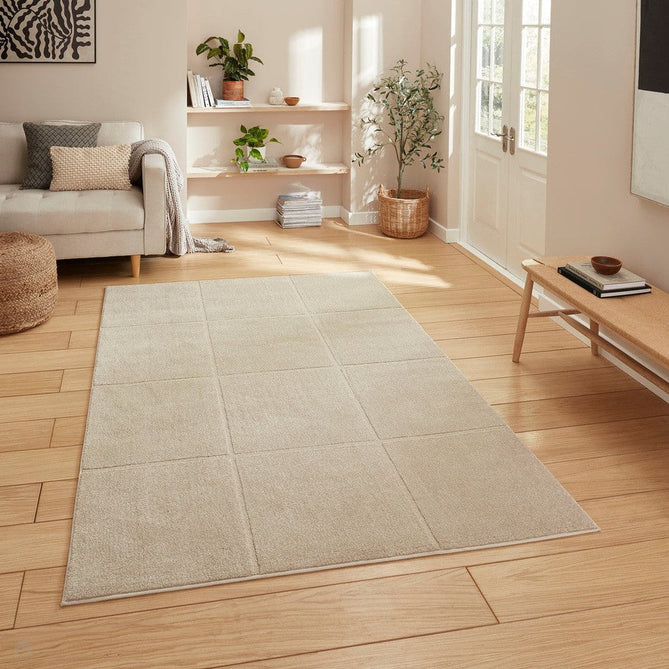 Elio 70100 Modern Geometric Carved Soft-Touch High-Density Hi-Low Textured Pile Polypropylene/Polyester Mix Mink Rug-Think Rugs-Rug Love - The Most Loved Rug Store