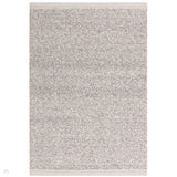 Elm Modern Plain Chunky Boucle Hand-Woven High-Density Heavyweight Textured Wool & Viscose Mix Flatweave Silver/Grey Rug