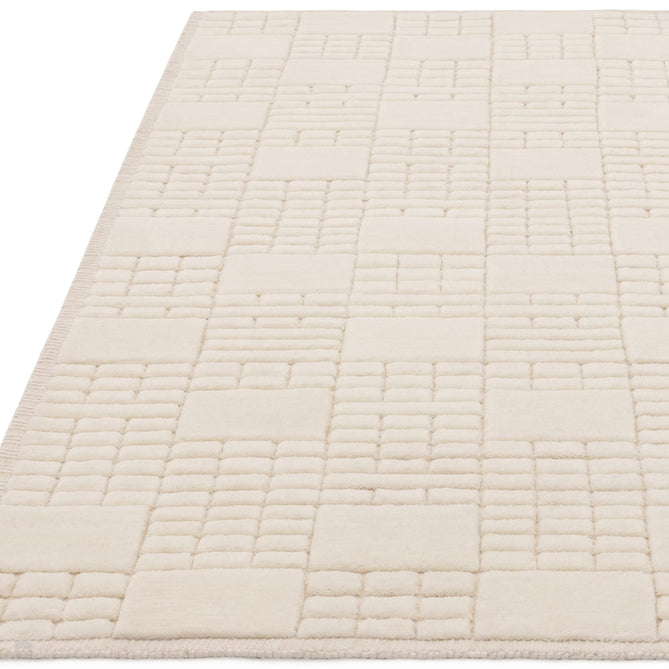 Empire Modern Geometric Grid Hand-Woven Textured Hi-Low Wool Cream/Neutral Rug-Asiatic Carpets-Rug Love - The Most Loved Rug Store