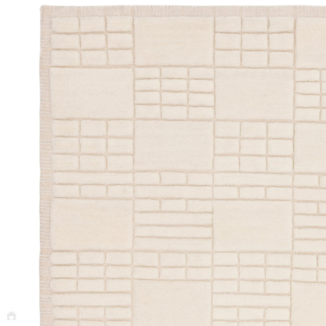 Empire Modern Geometric Grid Hand-Woven Textured Hi-Low Wool Cream/Neutral Rug-Asiatic Carpets-Rug Love - The Most Loved Rug Store