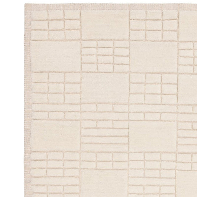 Empire Modern Geometric Grid Hand-Woven Textured Hi-Low Wool Cream/Neutral Rug-Asiatic Carpets-Rug Love - The Most Loved Rug Store