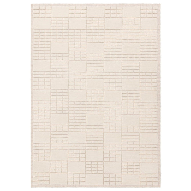 Empire Modern Geometric Grid Hand-Woven Textured Hi-Low Wool Cream/Neutral Rug-Asiatic Carpets-Rug Love - The Most Loved Rug Store