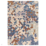 Enigma Modern Geometric 3D Hand-Carved High-Density Heavy-Weight Hi-Low Textured Soft Wool&Viscose Blue/Beige/Brown/Grey/Cream/Multicolour Rug