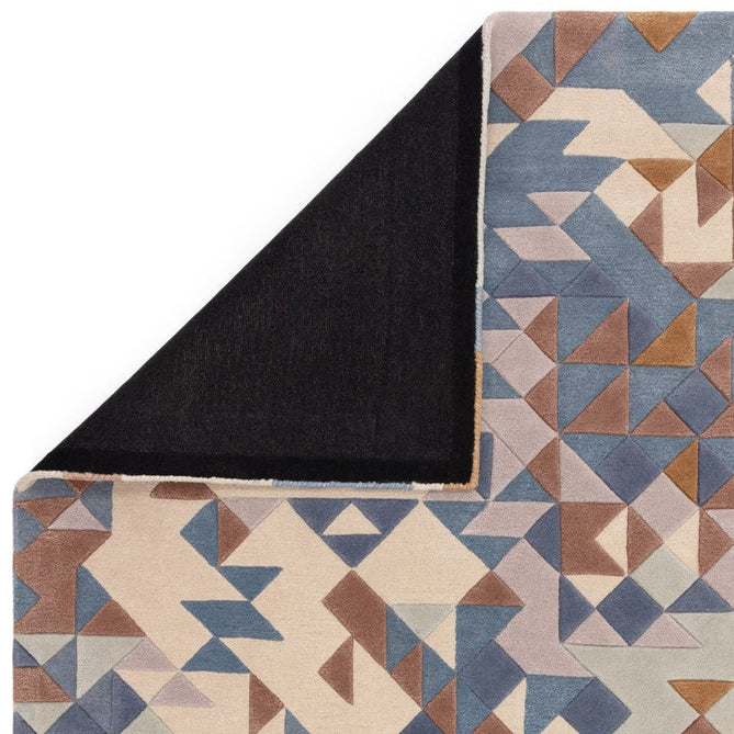 Enigma Modern Geometric 3D Hand-Carved High-Density Heavy-Weight Hi-Low Textured Soft Wool&Viscose Blue/Multicolour Rug-Asiatic Carpets-Rug Love - The Most Loved Rug Store