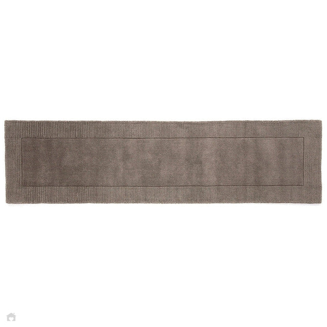 Esme Modern Plain Textured Contrast Ribbed Border Hand-Woven Wool Grey Rug-Esselle Rugs-Rug Love - The Most Loved Rug Store