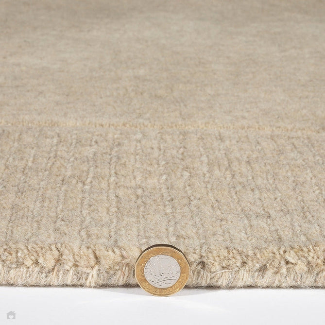 Esme Modern Plain Textured Contrast Ribbed Border Hand-Woven Wool Stone Rug-Esselle Rugs-Rug Love - The Most Loved Rug Store