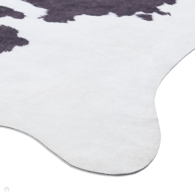 Faux Cow Print Animal Skin Printed Polyester Flatweave Black/White Rug-Think Rugs-Rug Love - The Most Loved Rug Store