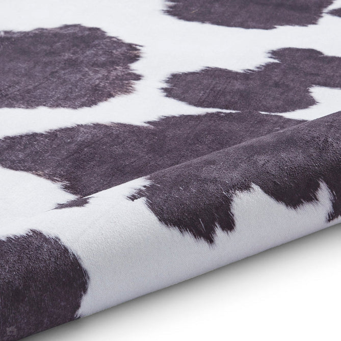 Faux Cow Print Animal Skin Printed Polyester Flatweave Black/White Rug-Think Rugs-Rug Love - The Most Loved Rug Store