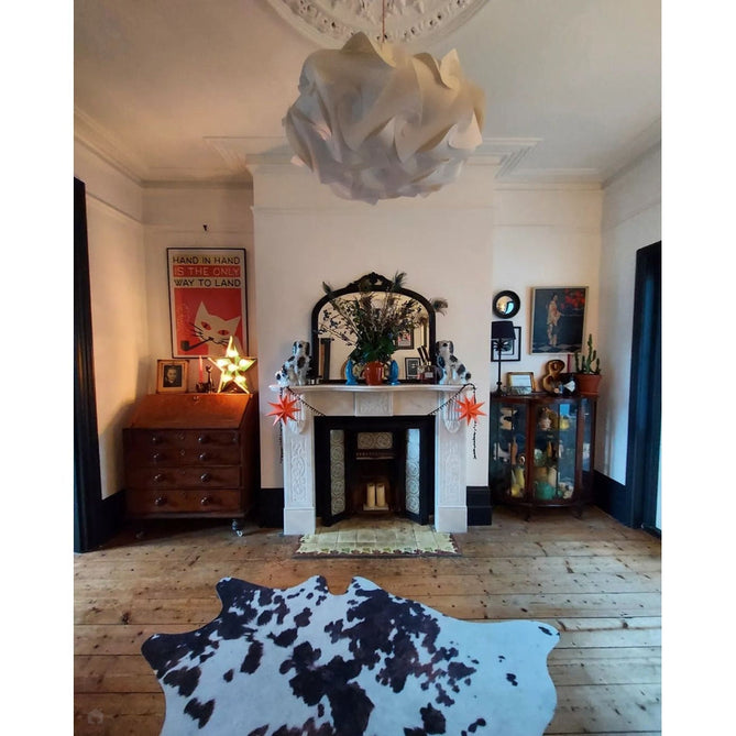 Faux Cow Print Animal Skin Printed Polyester Flatweave Black/White Rug-Think Rugs-Rug Love - The Most Loved Rug Store