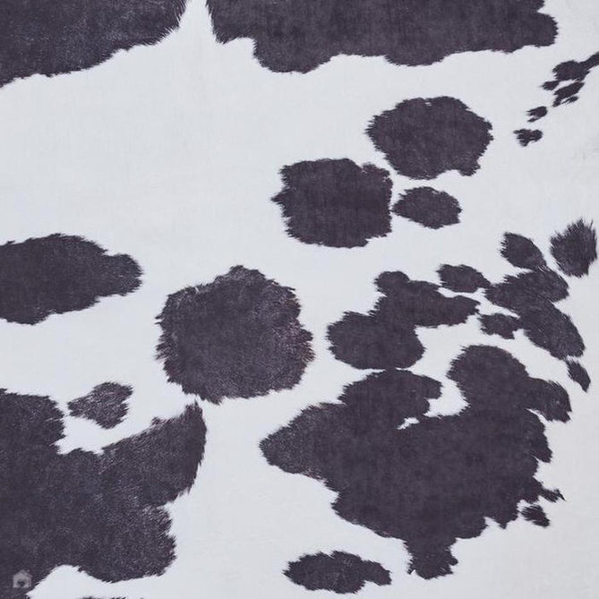 Faux Cow Print Animal Skin Printed Polyester Flatweave Black/White Rug-Think Rugs-Rug Love - The Most Loved Rug Store