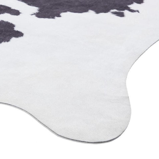 Faux Cow Print Animal Skin Printed Polyester Flatweave Black/White Rug-Think Rugs-Rug Love - The Most Loved Rug Store