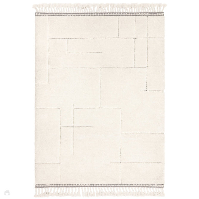 Fes FE02 Moroccan Berber Soft Plush Hand-Carved Boho Cream/White Rug-Asiatic Carpets-Rug Love - The Most Loved Rug Store