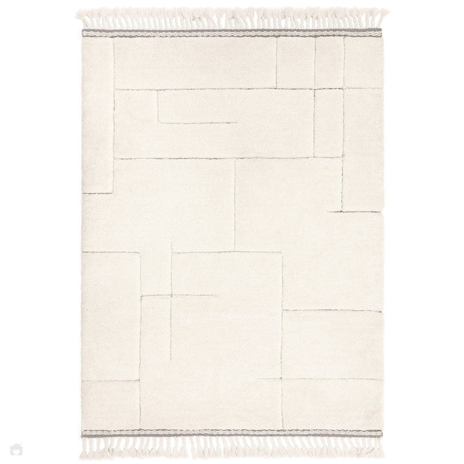 Fes FE02 Moroccan Berber Soft Plush Hand-Carved Boho Cream/White Rug-Asiatic Carpets-Rug Love - The Most Loved Rug Store