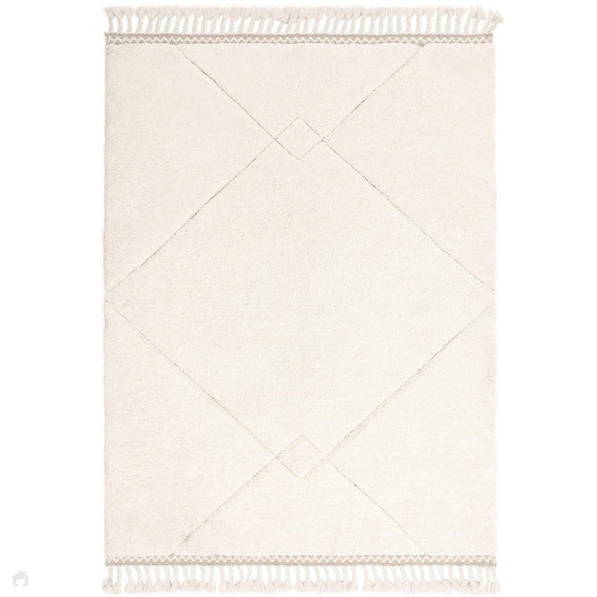 Fes FE03 Moroccan Berber Soft Plush Hand-Carved Boho Cream/White Rug-Asiatic Carpets-Rug Love - The Most Loved Rug Store