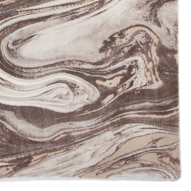 Florence 50031 Modern Abstract Metallic Marble Distressed Textured High-Density Soft Beige/Brown/Silver Rug-Think Rugs-Rug Love - The Most Loved Rug Store