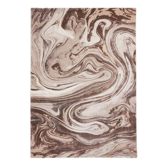 Florence 50031 Modern Abstract Metallic Marble Distressed Textured High-Density Soft Beige/Brown/Silver Rug-Think Rugs-Rug Love - The Most Loved Rug Store