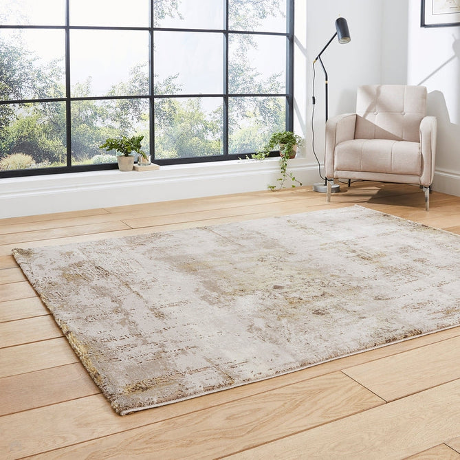 Florence 50034 Modern Abstract Metallic Distressed Textured High-Density Soft Beige/Brown/Gold Rug-Think Rugs-Rug Love - The Most Loved Rug Store