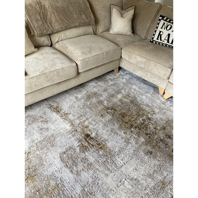 Florence 50034 Modern Abstract Metallic Distressed Textured High-Density Soft Beige/Brown/Gold Rug-Think Rugs-Rug Love - The Most Loved Rug Store