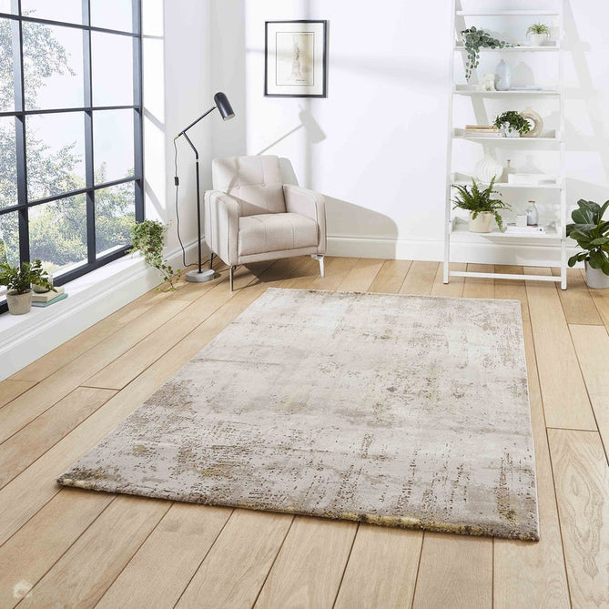 Florence 50034 Modern Abstract Metallic Distressed Textured High-Density Soft Beige/Brown/Gold Rug-Think Rugs-Rug Love - The Most Loved Rug Store