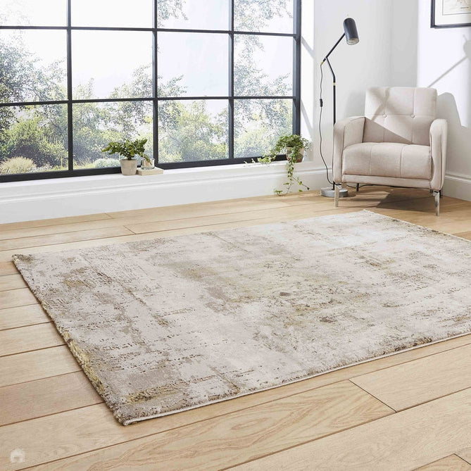 Florence 50034 Modern Abstract Metallic Distressed Textured High-Density Soft Beige/Brown/Gold Rug-Think Rugs-Rug Love - The Most Loved Rug Store