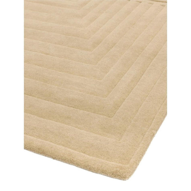 Form Modern Geometric Plain Linear High-Density Heavyweight Hand Carved Wool 3D Hi-Low Ridged Natural Rug-Asiatic Carpets-Rug Love - The Most Loved Rug Store