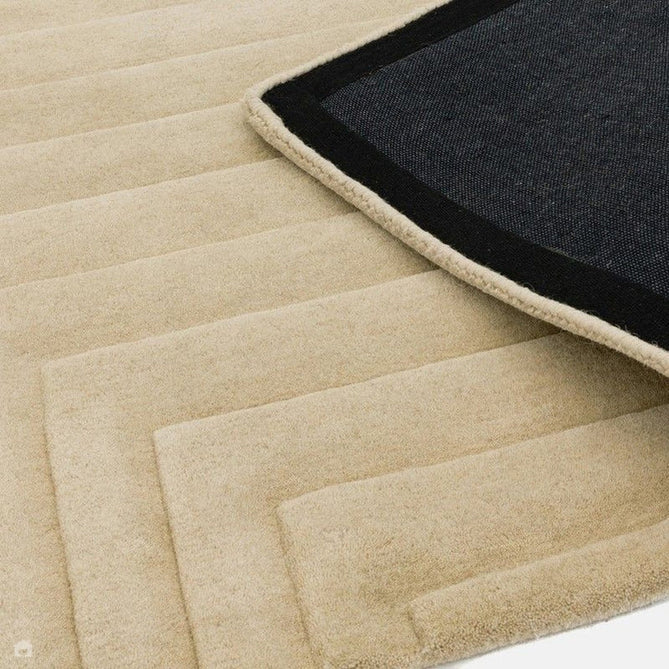 Form Modern Geometric Plain Linear High-Density Heavyweight Hand Carved Wool 3D Hi-Low Ridged Natural Rug-Asiatic Carpets-Rug Love - The Most Loved Rug Store