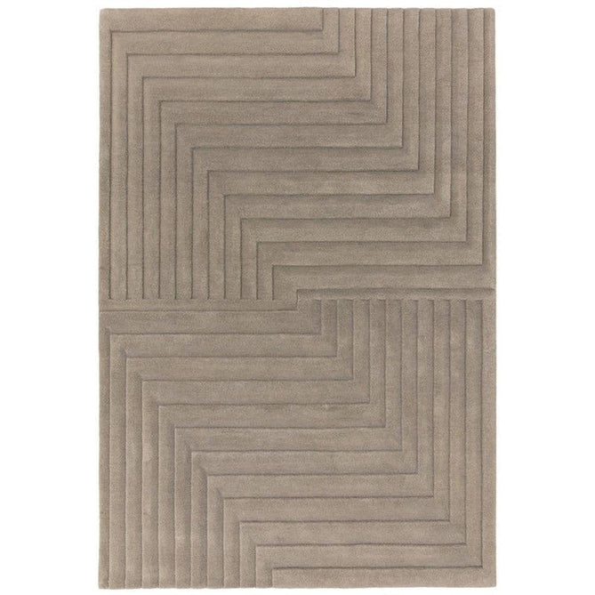 Form Modern Geometric Plain Linear High-Density Heavyweight Hand Carved Wool 3D Hi-Low Ridged Silver Rug-Asiatic Carpets-Rug Love - The Most Loved Rug Store