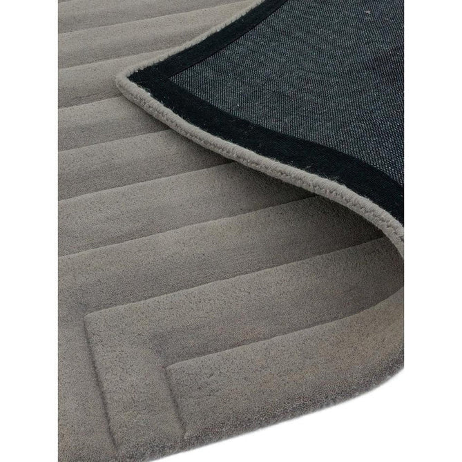 Form Modern Geometric Plain Linear High-Density Heavyweight Hand Carved Wool 3D Hi-Low Ridged Silver Rug-Asiatic Carpets-Rug Love - The Most Loved Rug Store