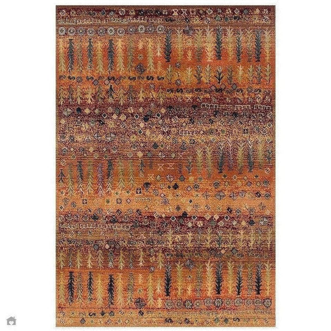 Gabbeh 415 C Traditional Persian Tribal Ethnic Pattern Print Multicolour/Brown/Orange/Gold/Rust/Terracotta/Burgundy Red/Pink/Green/Blue/Purple Rug 120 x 180 cm-Shop Returns-Rug Love - The Most Loved Rug Store