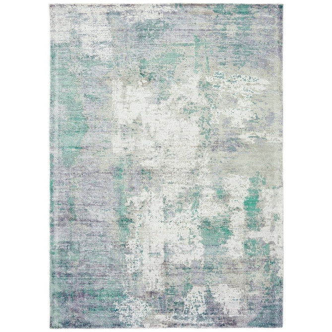 Gatsby Modern Abstract Distressed Metallic Shimmer Hand-Woven Textured Printed Viscose Flatweave Green/Grey/Cream Rug-Asiatic Carpets-Rug Love - The Most Loved Rug Store