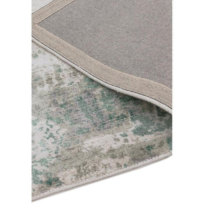 Gatsby Modern Abstract Distressed Metallic Shimmer Hand-Woven Textured Printed Viscose Flatweave Green/Grey/Cream Rug-Asiatic Carpets-Rug Love - The Most Loved Rug Store