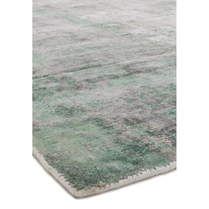 Gatsby Modern Abstract Distressed Metallic Shimmer Hand-Woven Textured Printed Viscose Flatweave Green/Grey/Cream Rug-Asiatic Carpets-Rug Love - The Most Loved Rug Store