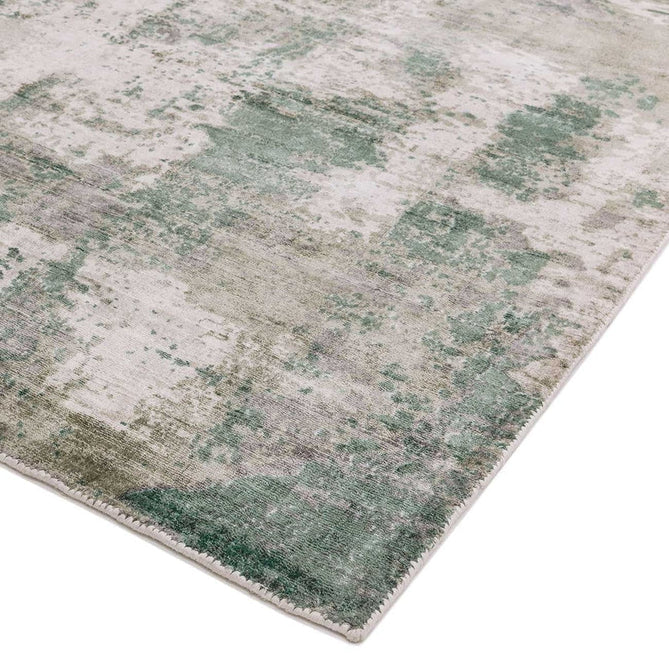 Gatsby Modern Abstract Distressed Metallic Shimmer Hand-Woven Textured Printed Viscose Flatweave Green/Grey/Cream Rug-Asiatic Carpets-Rug Love - The Most Loved Rug Store