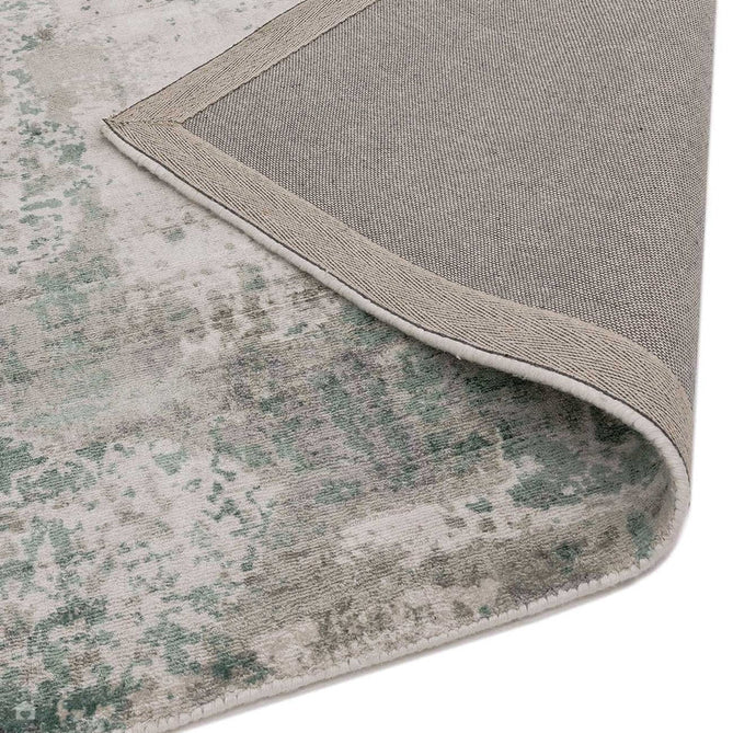 Gatsby Modern Abstract Distressed Metallic Shimmer Hand-Woven Textured Printed Viscose Flatweave Green/Grey/Cream Rug-Asiatic Carpets-Rug Love - The Most Loved Rug Store