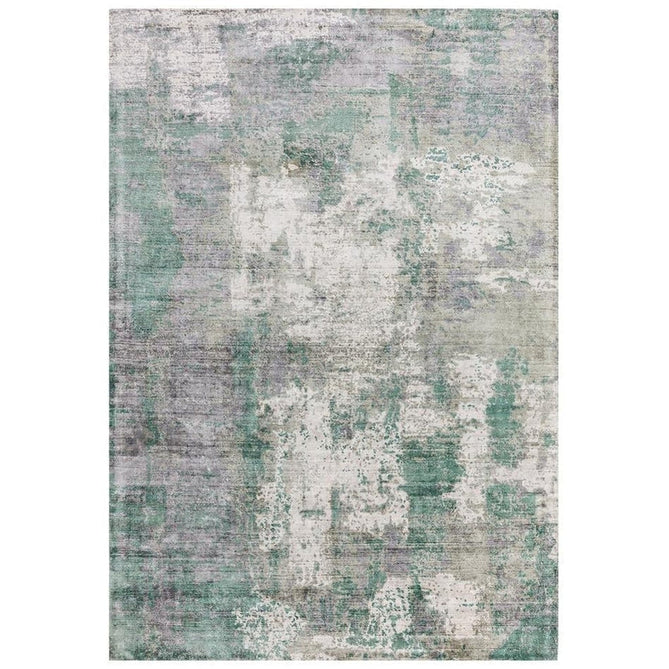 Gatsby Modern Abstract Distressed Metallic Shimmer Hand-Woven Textured Printed Viscose Flatweave Green/Grey/Cream Rug-Asiatic Carpets-Rug Love - The Most Loved Rug Store