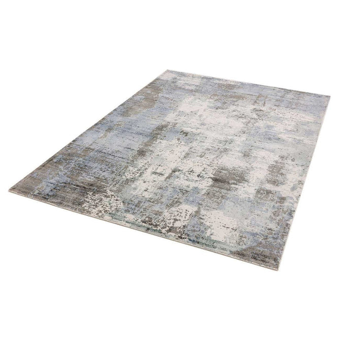 Gatsby Modern Abstract Distressed Metallic Shimmer Hand-Woven Textured Printed Viscose Flatweave Navy/Grey/Cream Rug-Asiatic Carpets-Rug Love - The Most Loved Rug Store