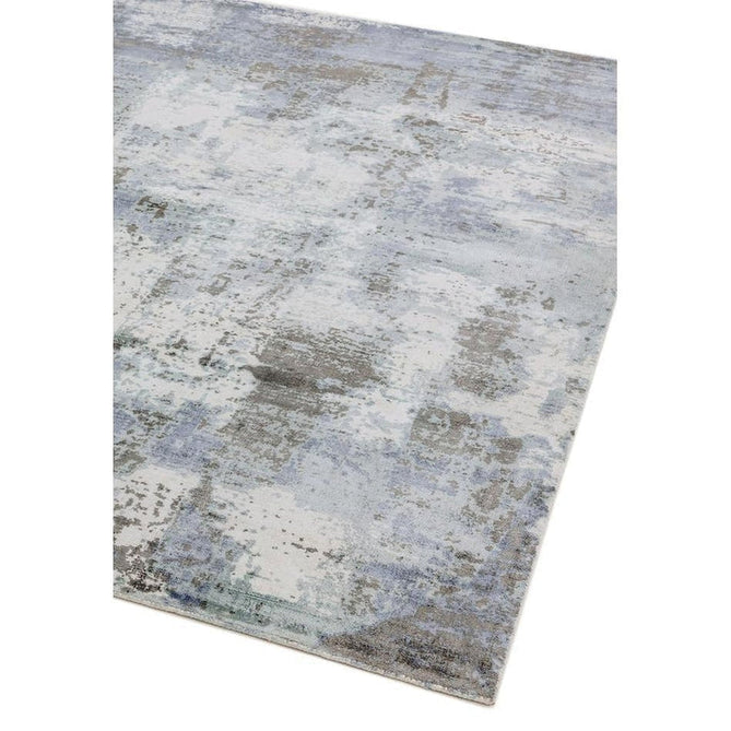 Gatsby Modern Abstract Distressed Metallic Shimmer Hand-Woven Textured Printed Viscose Flatweave Navy/Grey/Cream Rug-Asiatic Carpets-Rug Love - The Most Loved Rug Store