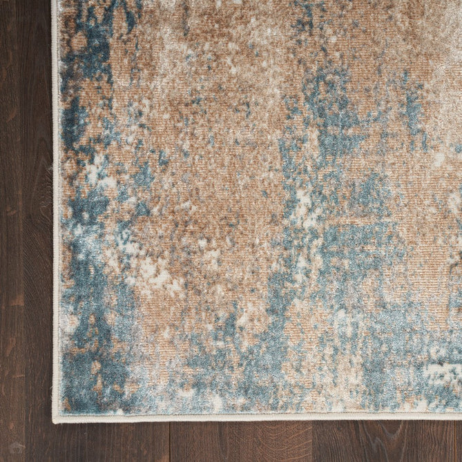 Glitz GLZ06 Modern Abstract Distressed Metallic Shimmer Hi-Low Textured Soft-Touch Short-Pile Polyester Taupe/Blue/Grey/Cream/Multicolour Rug-Nourison-Rug Love - The Most Loved Rug Store