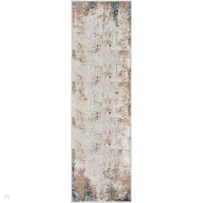 Glitz GLZ06 Modern Abstract Distressed Metallic Shimmer Hi-Low Textured Soft-Touch Short-Pile Polyester Taupe/Blue/Grey/Cream/Multicolour Runner-Nourison-Rug Love - The Most Loved Rug Store