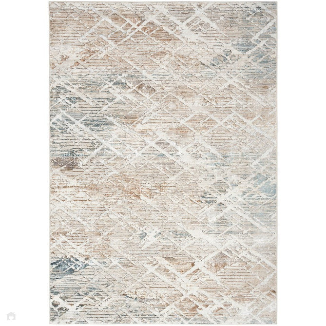 Glitz GLZ11 Modern Abstract Criss Cross Distressed Metallic Shimmer Hi-Low Textured Soft-Touch Short-Pile Polyester Grey/Multicolour Rug 119 x 180 cm-Shop Returns-Rug Love - The Most Loved Rug Store