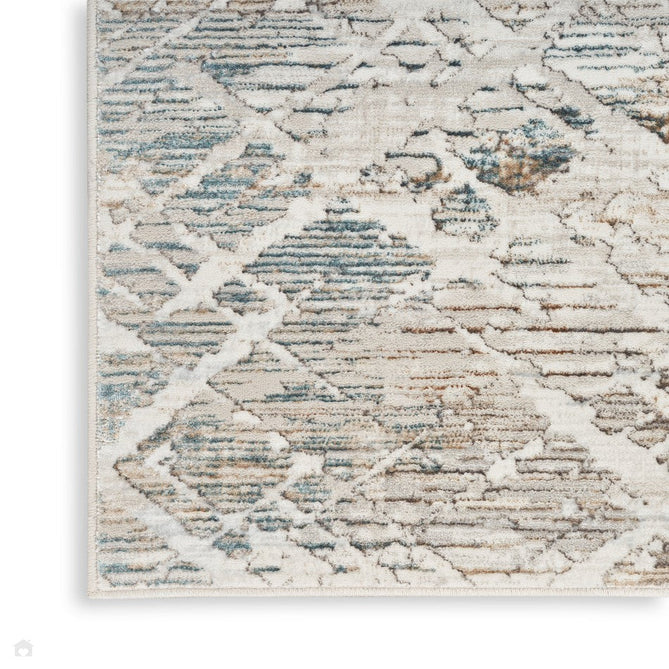 Glitz GLZ11 Modern Abstract Criss Cross Distressed Metallic Shimmer Hi-Low Textured Soft-Touch Short-Pile Polyester Grey/Multicolour Runner-Nourison-Rug Love - The Most Loved Rug Store