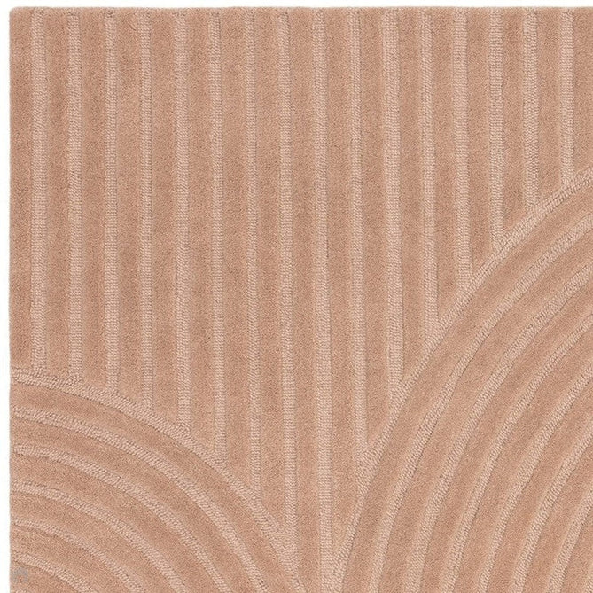 Hague Modern Plain Geometric Hand-Carved Hi-Low 3D Ridged Cut & Loop Pile Textured Wool Blush Rug-Asiatic Carpets-Rug Love - The Most Loved Rug Store