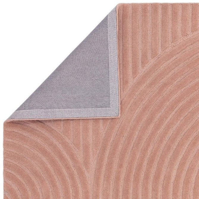 Hague Modern Plain Geometric Hand-Carved Hi-Low 3D Ridged Cut & Loop Pile Textured Wool Blush Rug-Asiatic Carpets-Rug Love - The Most Loved Rug Store