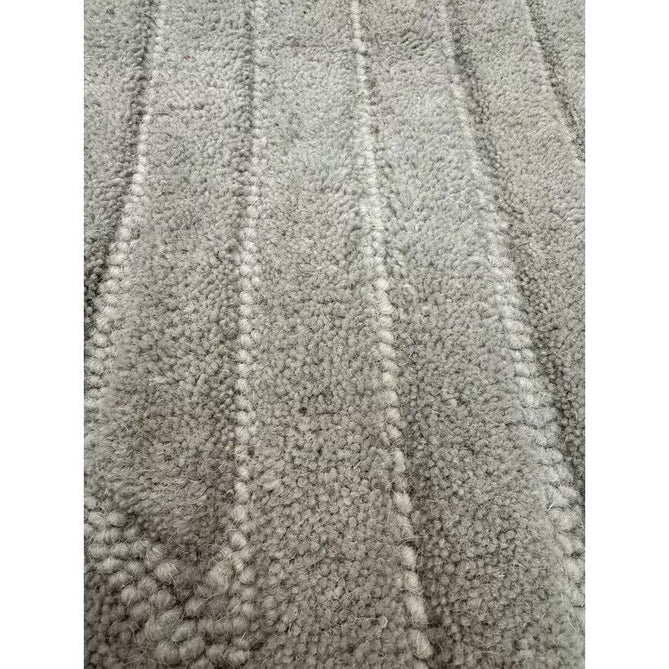 Hague Modern Plain Geometric Hand-Carved Hi-Low 3D Ridged Cut & Loop Pile Textured Wool Muted Grey Rug-Asiatic Carpets-Rug Love - The Most Loved Rug Store