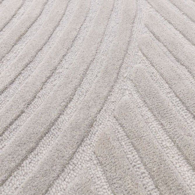 Hague Modern Plain Geometric Hand-Carved Hi-Low 3D Ridged Cut & Loop Pile Textured Wool Muted Grey Rug-Asiatic Carpets-Rug Love - The Most Loved Rug Store